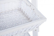 Espositore rustico Darik 4 cesti in vimini bianco