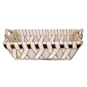 Cesta vimini bianco rettangolare cm46x36h13