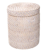 Scatola rattan algarve bianco tondo cmø20h24