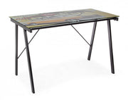 Scrivania Young California piano in vetro 113x58 cm