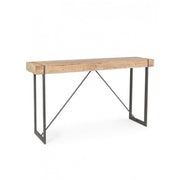 Tavolo da bar in acciaio piano iegno di abete GARRETT 200x50x h110 cm
