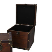 Scatola legno ecopelle marrone