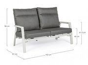 Divano 2 posti reclinabile da esterno 152x81x98h cm
