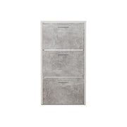 Scarpiera 3 ribalte struttura bianca e cemento  61x25xh.115 cm