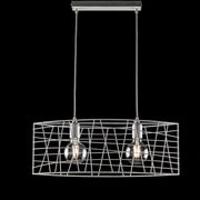 Lampadario industrial a sospensione in ferro Bianco Argento  61x h25 cm