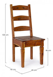 Sedia Chateux legno acacia rustica anticata