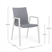 Sedia da giardino esterno bianco grigio impilabile