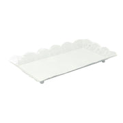 Vassoio metallo bianco rettangolare cm43x28