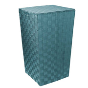 Cestone poliestere verde acqua foderatoquadro cm33x33h53
