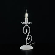 Lumetto comodino in ferro Bianco shabby una luce 13x h28cm