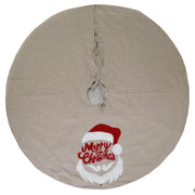 Tree base in beige santa claus fabric cm ø70