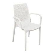 Poltroncina Nirvana polipropilene bianca effetto rattan EFFEZ