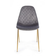 Sedia salotto  in velluto grigio con gambe oro