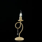 Lumetto in ferro Avorio una luce decorazione decape e strass 13x h32 cm