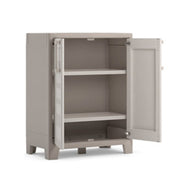 Armadio basso in resina due ante tre ripiani Beige GULLIVER 80x44x h100 cm