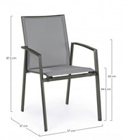 Sedia arredo giardino alluminio antracite Cruise