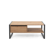 Tavolino salotto con cassetto quercia antracite cm 100x 55 x 40 h