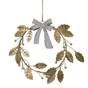 Decorazione metallo ghirlanda oro cm17x2x17