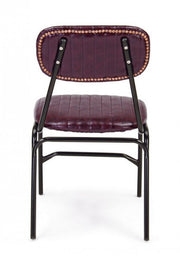 Sedia Debbie bordeaux vintage in ecopelle