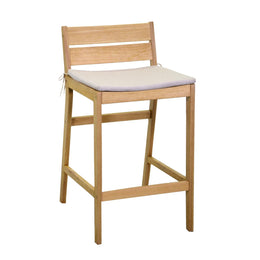 Sgabello legno con cuscini giardino cm 44 x 53 x h 64/85
