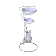 Portacatino metallo con ceramica crema cm 47x39