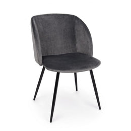 Sedia effetto velluto Crown velvet grigio