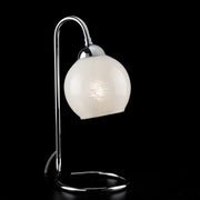 Lumetto comodino in ferro cromato lucido vetri bianchi 1 luce 15xh.31 cm
