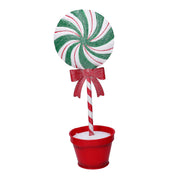 Caramella metallo lecca-lecca con vaso verde cm11,5x9h30,5