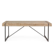 Tavolo urban industriale Garrett con piano in legno