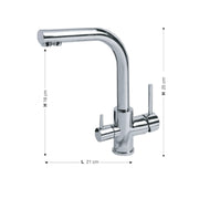 Rubinetto miscelatore per lavablo finitura cromo h.25x21 cm