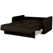 Divano letto due posti in legno e velluto Marrone ADONIS 165x105x h87 cm