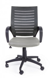 Sedia da ufficio grigio con ruote e braccioli
