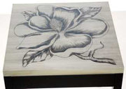 Tavolino argento magnolia ca-9748 cm. 48,5 x 48,5 h 61