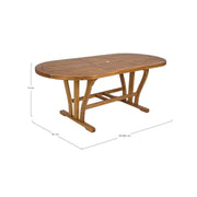Tavolo per esterno in legno di Acacia Ovale Allungabile 150-200x90x h74 cm