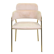 Poltrona design  velluto e metallo oro rotterdam crema