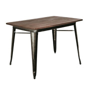 Tavolo urban industrial ferro bristol top in legno marrone cm120x70h76