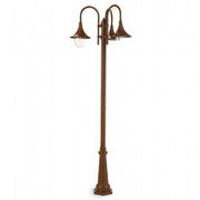Lampada a Sospensione in Alluminio con Diffusori Trasparenti - 3 Lampade - Altezza Max 150mm ruggine