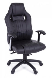 Poltrona ufficio con braccioli Spider nero in similpelle