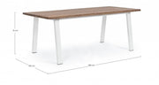 Tavolo Oslo da giardino Bianco-Naturale 100x200 cm