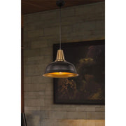 Lampada a sospensione Rena ASZ1341 metallo nero interno oro EFFEZ