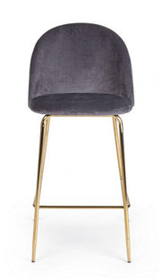 Sgabello design contemporaneo Bar Carry velluto grigio scuro