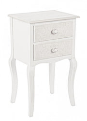 Cassettiera legno bianco 2 cassetti Clorine cm 41 x 33,5 x 68