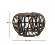 Tavolino Pouf per esterno in rattan Marrone DORADAL diametro 65x h44 cm