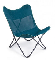 Sedia mare pieghevole in textilene Verde Acqua BUTTERFLY GABICCE 77.5x81x h89 cm