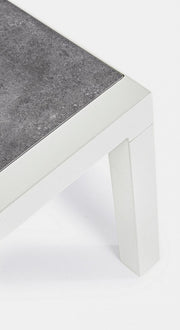 Tavolino per esterno in alluminio Bianco KLEDI LUNAR 120x70x h43 cm