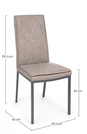 4x Sedia Sofie Pu Argilla