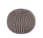 Pouf moderno ad intreccio grigio scuro cm 50