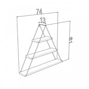 Libreria muro triangolare bacheca piramide rovere nero cm 74 x 13 x 61 h EFFEZ