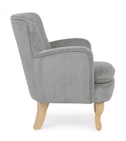 Poltrona grigio chiaro in tessuto stile vintage
