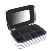 Portagioie ecopelle bianco nero rettangolare cm22x14,5h6,5